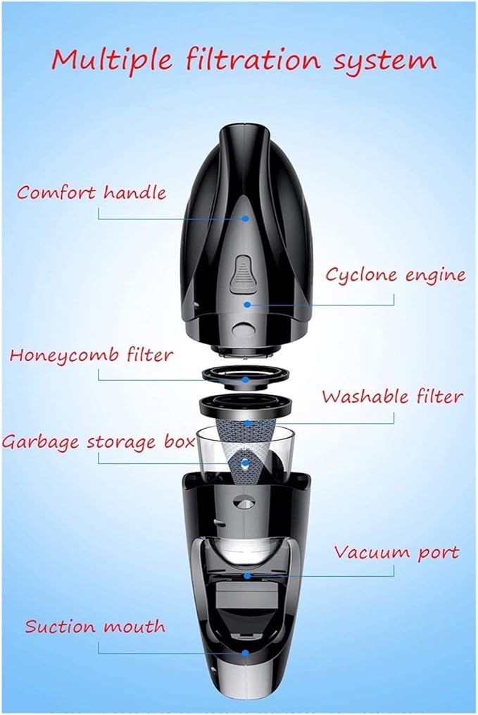 Portable Car Vacuum Cleaner: High Power Handheld 100W 12v Car & Auto Accessories Kit for Detailing and Cleaning Car Interior