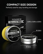 Titanium Ceramic Wax Cream Mirror Shine Car Scratch Repair Coating Paste, Polishing Paint Remover for Auto Vehicles, Graphene Nano Hybrid Care Kit for Tire Wheel Cleaning(4PCS)