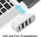 2 Pack 4-in-1 USB 3.0 Hub with Rotation, Multi-Port Adapter with 3 USB Ports and 1 USB C Port, High-Speed Data USB 3.0 Hub Compatible with Laptop/Table/Cellphone/Keyboard/Printer/MacBook