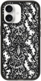 CASETiFY Impact iPhone 17 Case [Slim/Compatible with Magsafe / 8.2 ft. 4X Military Grade Drop Protection] - Lace Pattern - Clear Black
