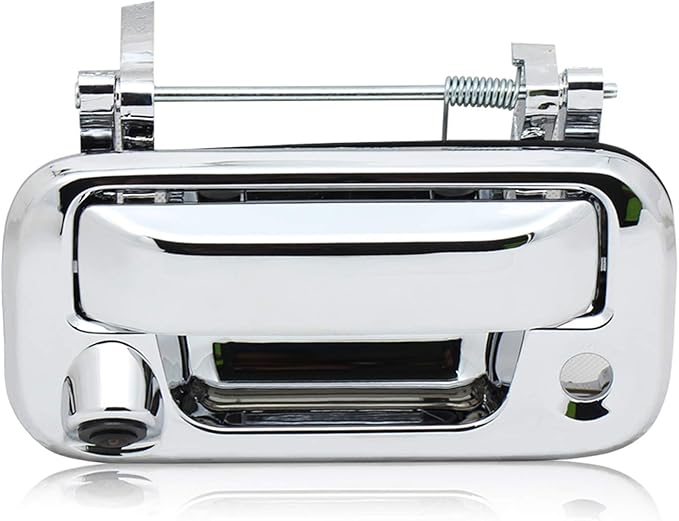 EWAY Tailgate Handle Backup Rear View Reverse Camera for Ford F150 2004-2014/Super Duty F250/F350/F450/F550 2008-2014 Explorer Sport Trac Lincoln Mark LT Pickup Truck Chrome(with Optional Guideline)