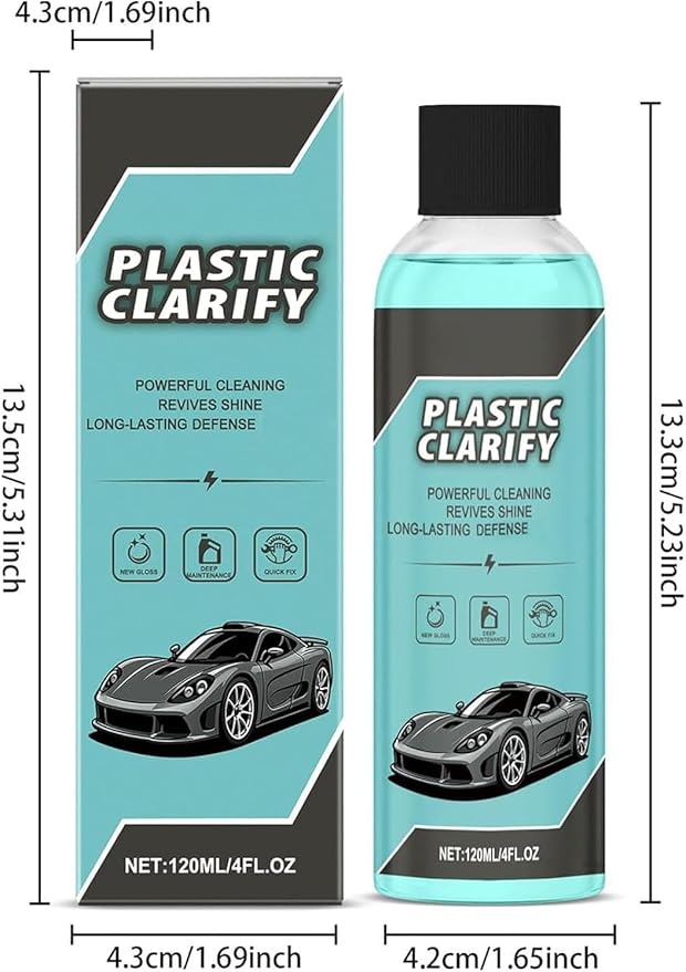 Plastic Clarify Tire Shine, Plastic Clarify For Cars, Car Trim & Plastic Restorer for Refreshing FadedPlastic, Exteriors & Interior Detailer Spray, Plastic Rubber Leather Restorer For Cars (1PCS)