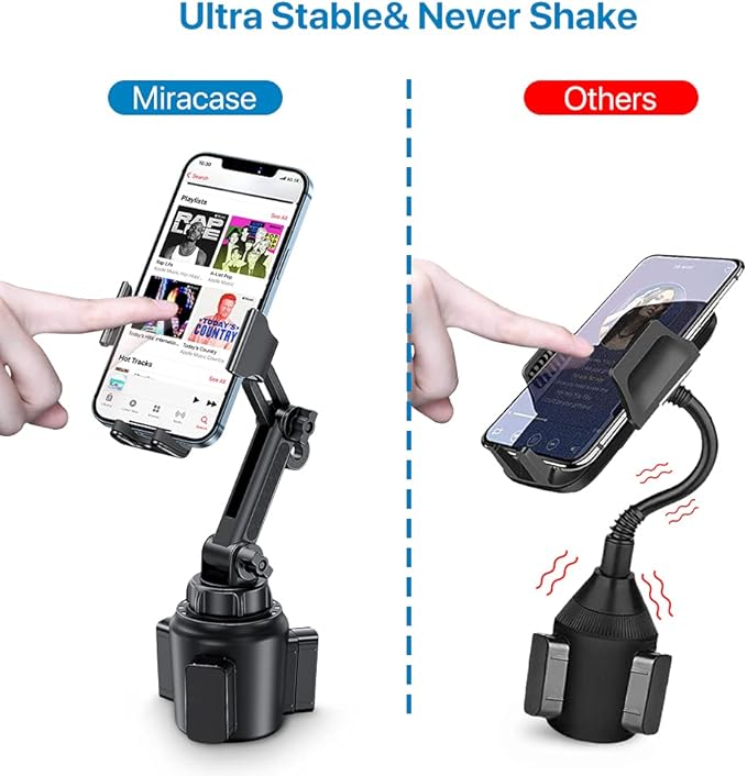 Miracase [Upgraded Version] Cup Phone Holder for Car, Universal Adjustable Long Neck Car Phone Mount Cradle Friendly Compatible with iPhone Samsung Google and All 4.0-7.0 inches Smartphones