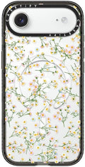 CASETiFY Impact iPhone Air Case [Slim/Compatible with Magsafe / 8.2 ft. 4X Military Grade Drop Protection] - Pressed Flowers Dainty - Clear Black