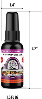 BluntPower (Hip Hop Breeze, 1 Pack) Concentrated Air Freshener for Room and Car Spray - Oil-Based Diffuser Spray Bottle - Long-Lasting Bathroom Spray, Car Freshener, & Odor Eliminator Spray