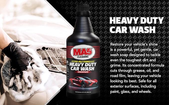 MA5X Car Wash Soap | Concentrated, pH Balanced | High Performance Foaming Car Wash Soap | 32oz Bottle | Pack of 2