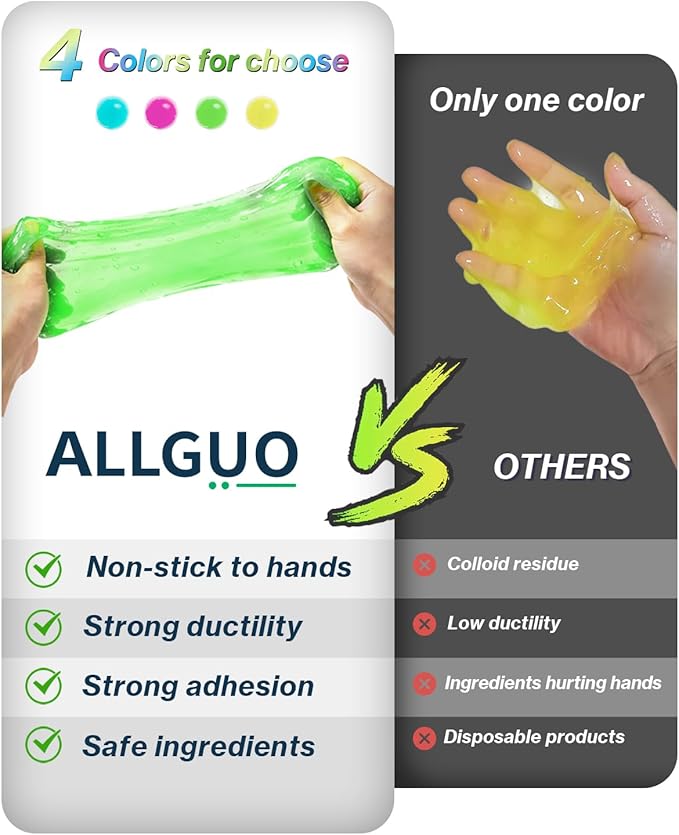 4-Pack Car Cleaning Gels, ALLGUO Reusable Car Cleaning Gel, Car Slime Cleaner&Dust Cleaning Gel for Car Interior, Keyboard Cleaner Gel, Car Gel Cleaner Putty Auto Detailing Tools Car Cleaning Supplies