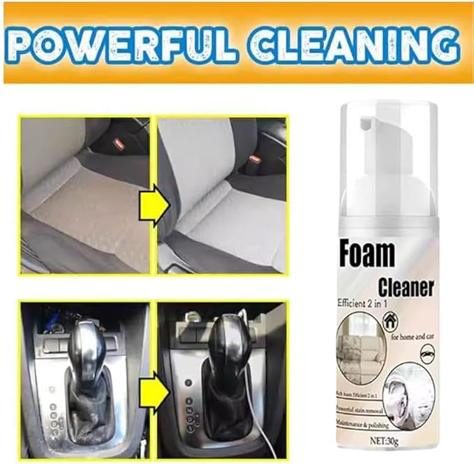 Multi-Purpose Foam Cleaner,30/60ml Car Interior Foam Refinisher Cleaner,All Around Master Foams Cleaners,Strong Stain Remover for Cars Interior and Kitchen