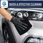 GLIMGLINT Black Microfiber Cleaning Cloth,150PK Reusable Cleaning Rags,Highly Absorbent Shop Rags Bulk,All-Purpose Car Cleaning Towels for TV Screen, Kitchen, Bathroom, Restaurant, Garage, 14"X12"