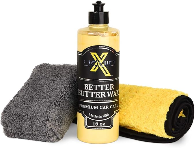 Liquid X Classic Wax Combo - 16oz Butter Wax, Yellow Xtreme Plush Waffle Towel & Plush Microfiber Applicator