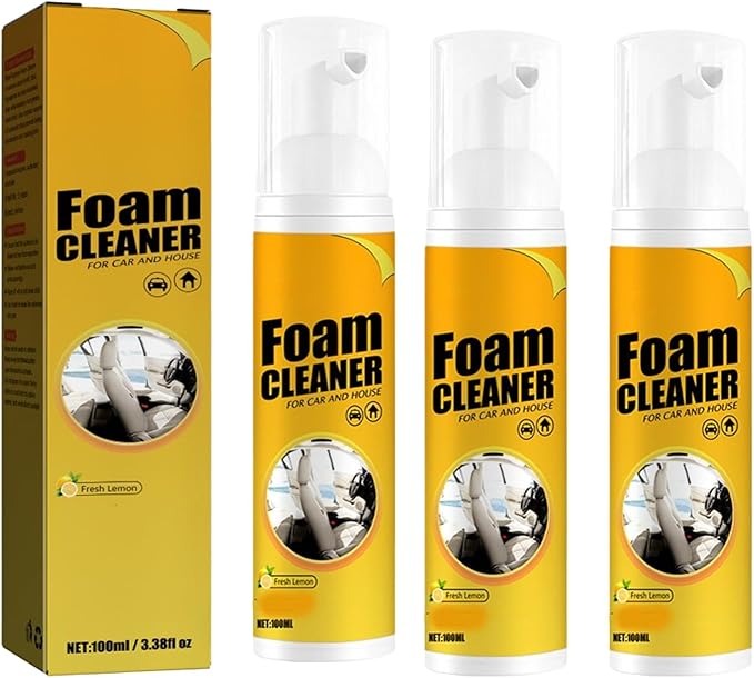 Multi-purpose Foam Cleaner Car Interior Cleaners,Upholstery Cleaners for Cars Seats,Espuma Para Limpiar Asientos De Carro (3, 100ML)