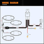 Nilight 4PCS 17inch Double Row LED Wheel Ring Lights Pure White with Wiring Harness Kit Rocker Switch Control Dual Row for Car Van SUV Truck