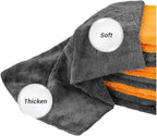 600GSM Microfiber Car Cleaning Towels - Thickened Detailing Drying Cloths (1/3/6/9pcs, 40x40cm) for Ultimate Car Care(Orange 3pcs)