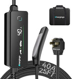 Level 2 EV Charger for Tesla (NACS Connector), 40A 240V NEMA 14-50 Plug, 25FT Cable Portable EV Charger for Home/Outdoor, Adjustable 16-40A with LCD Display, ETL Certified Fast Charging