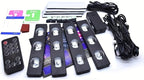 Car Interior Ambient Lights,4Pcs 12LED USB Plug-in RGB Multicolor Star Atmosphere Lights for Car Carpets Under Dash LED Accent Lighting Kit with Sound Active and Remote Control DC 5V