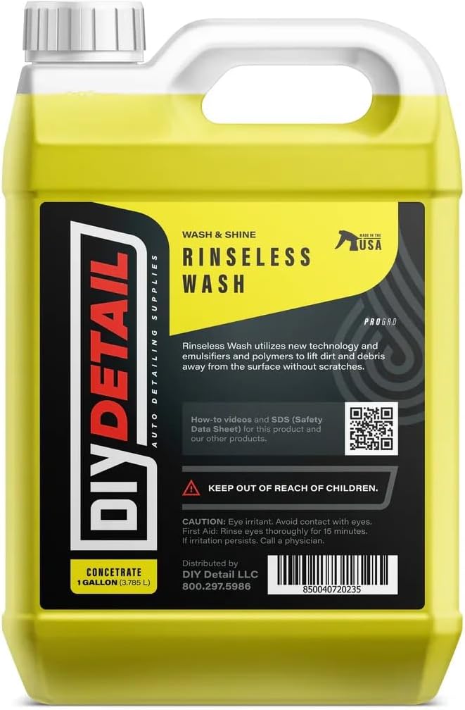 diy detail Rinseless Wash Gallon (128oz) | Soap Alternative for a Spotless Shine | Eco-Friendly Waterless Car Cleaning Solution with Advanced Formula
