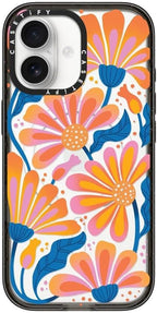 CASETiFY Impact iPhone 17 Case [Slim/Compatible with Magsafe / 8.2 ft. 4X Military Grade Drop Protection] - Lazy Daisy - Clear Black