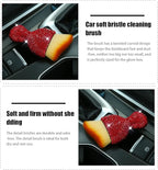 zipelo Auto Interior Dust Brush, Car Detailing Cleaning Brush with Diamond, Bling Handle Soft Bristles Dusting Tool, Scratch Free Dirt Clean Brushes for Vehicle Dashboard, Air Conditioner Vent (Red)