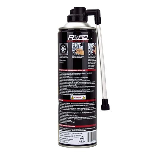 Road Instant Fixes Flat Tire Easy Hose Tire Inflator Air Filler Sealant 16oz (3 Pack)