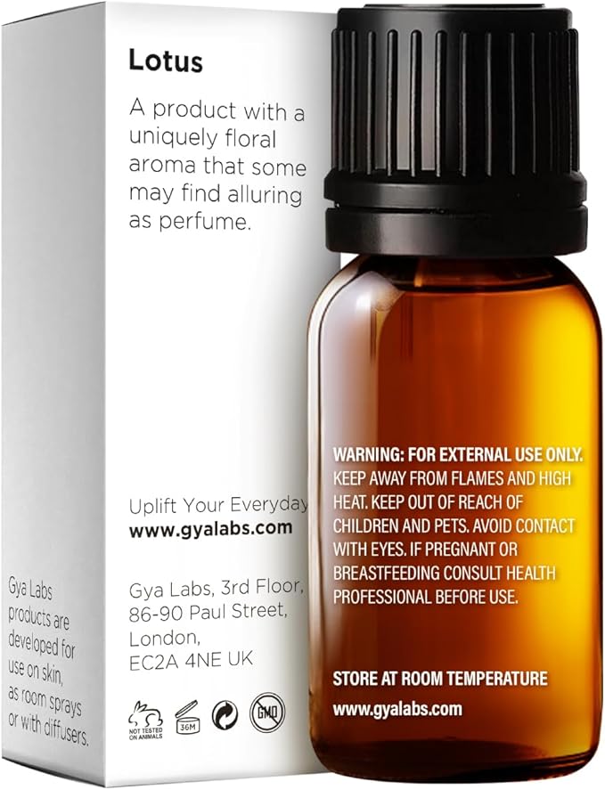 100% Pure Lotus Essential Oil - 0.34 Fl Oz - Lotus Oil for Hair, Skin, Diffuser, Aromatherapy & DIY Candle Making Scent