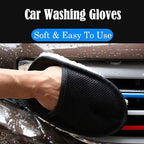 Wool Car Wash Mitt, Lint Free Scrubber High Density Car Wash Wool Glove Microfiber Wool Soft Automotive for Cleaning Car Wash Glove Auto Accessories Bear Claw Scratch Polishing Waxing Mitt (2 Pcs)