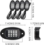 GSRECY RGB LED Rock Lights for Trucks, 4 Pods Rock Lights with App/Remote Control/Music Mode, Multilcolor Neon Underglow Wheel Well Light for ATV Pickup Off Road RZR UTV Golf Car Trailer Boat