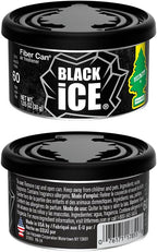 LITTLE TREES Car Air Freshener | Fiber Can Provides Long Lasting Scent for Auto or Home | Recycled Fiber | Black Ice, 4 Air Fresheners