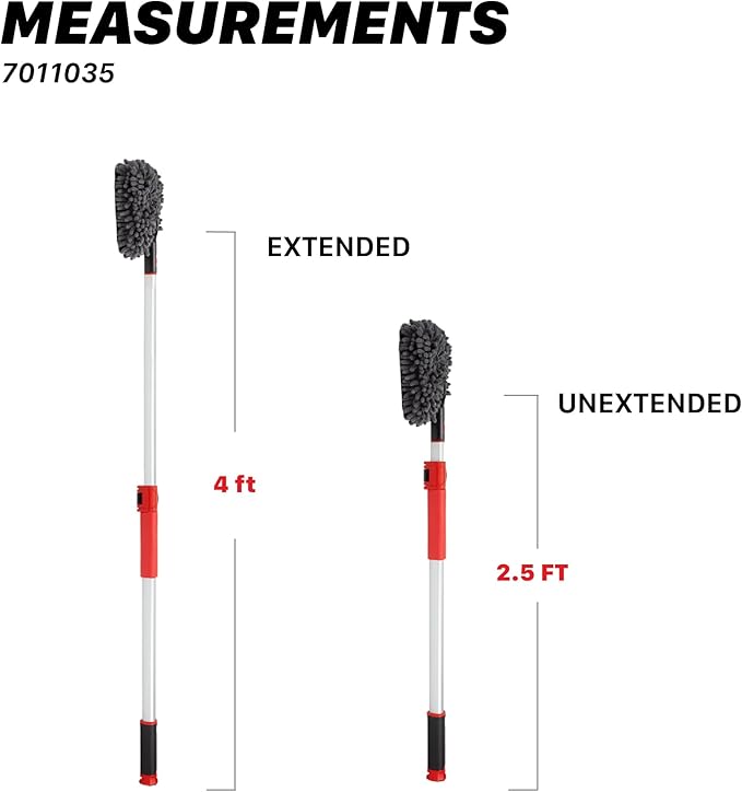Maxshine IncrediStick Car Wash Stick Wash Mitt – Extends to 4ft with Lightweight Aluminum Handle – Includes Microfiber & Chenille Covers – Compact Design, Cleaning Tool for Cars, Trucks & RVs