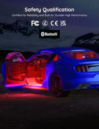 Govee Car LED Strip Lights, Smart RGBIC Interior Car Lights with APP Control, 4 Music Modes and 16 Million Colors, 2 Lines Design LED Lights for Car Decor, DC 12V
