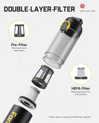 Fanttik V8 Mate Upgraded Cordless Car Vacuum, Portable Mini Vacuum with 13000pa Suction Power, 2 Suction Modes, Type-C Charge, Handheld Vacuum for Car, Small Tasks, Keyboards, Office Desk (Black)