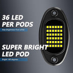 GSRECY Rock Lights Ultra Bright LED Neon Underglow Lights Waterproof for Trucks Pickup SUV UTV ATV RZR Car Boats Motorcycle (White, 4 Pods)