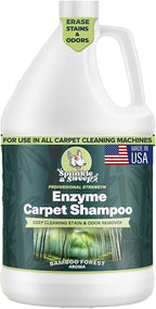 Sprinkle & Sweep: Enzyme Carpet Shampoo - 1 Gal, Deep Cleaning Pet Stain & Odor Remover, Dog Cat Mess-Urine-Accident Solution, All Machine Compatible