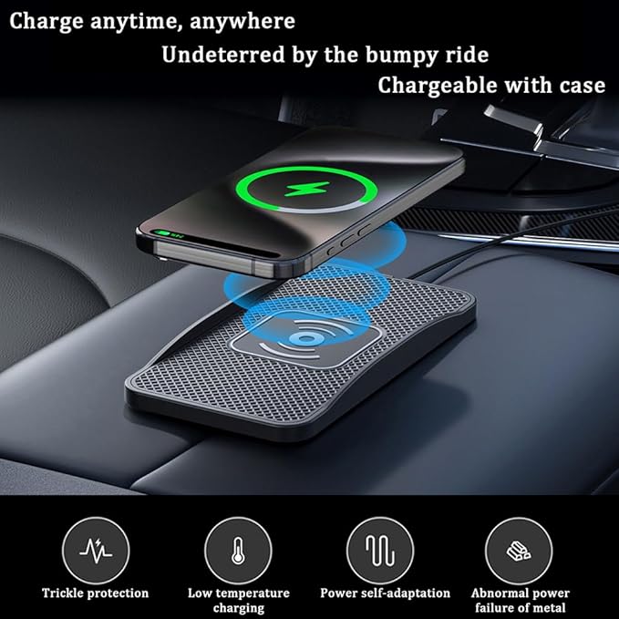 Wireless Car Charger Pad for Ford Explorer 2000-2026, Type-C/USB 20W Car Wireless Charger Non-Slip Phone Charging Pad Car Accessories,B 30cm Cable USB Plug