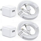 iPhone Charger [Apple MFi Certified] Apple Charger Cord 2Pcak 6FT Lightning Cable Fast Charging with Wall Charger Block Travel Plug Brick Adapter for iPhone 14/13/12/11/XS/XR/SE/7/8/8 Plus/AirPods