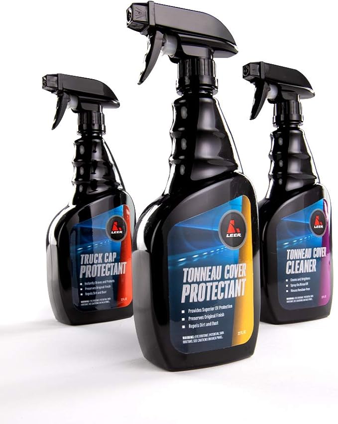 LEER Gear | Tonneau & Truck Bed Cover Cleaner | Use Safely on Rubber, Vinyl, and Plastic Surfaces, Fiberglass, Clear Coat, Plastic, Stainless Steel and More; 22 ounces