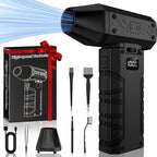 Compressed Air Duster 130000RPM Electric Duster with LED Light, 100 Gear Adjustable Rechargeable Cordless Air Blower Cleaning Tool for Keyboard,Electronic Devices,Car (Black)
