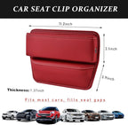 Kewucn Car Seat Gap Organizer, Adjustable Leather Front Seat Gap Filler Storage Box, Multifunctional Auto Console Side Pocket Organizer for Phone Glasses Key Card, Car Accessories (Red)