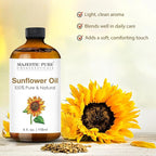 Majestic Pure Essential Oil with Glass Dropper - 100% Pure and Natural - Essential Oils for Diffuser, Aromatherapy, Soap and Candle Making, Sunflower Essential Oil, Sunflower Oil, 4 Fl Oz