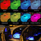 USB Adapter Light Strip, Car Neon Decorative Light, Car Ambient Lighting Kit, 8 Color Strip App, Interior Light, Music Sync Mode,for Cars, Pickups and SUVs, 4 Light Strips, 5V