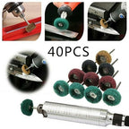 Rocaris 40 Pack 1 inch Abrasive Wheel Buffing Polishing Wheel Set for Rotary Tool - with 1/8" Shank (25mm)