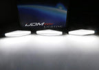 iJDMTOY 3pc Set Clear Lens Full LED Strip Front Grille Lighting Kit Compatible with 2014-up Toyota 4Runner, Includes (3) 24-SMD 6000K White LED Assy & Wiring Harness