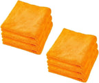 600GSM Microfiber Car Cleaning Towels - Thickened Detailing Drying Cloths (1/3/6/9pcs, 40x40cm) for Ultimate Car Care(Orange 6pcs)