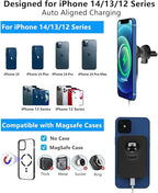 15W Magnetic Wireless Car Charger for iPhone 16/15/14/13/12 Pro Max/Mag-Safe Case, Qi Fast Charging Mount, Dashboard Air Vent Phone Holder for iPhone 16/15/14/13/12