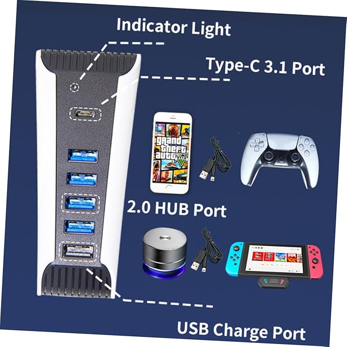 Uonlytech 4pcs USB Hub Adapter USB Ports Desktop Splitter Expander for Compatible Multiple Devices Easy to Install Professional Design for Gamers and Everyday Use