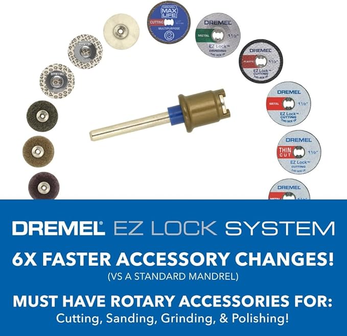Dremel EZ726-01 EZ Lock™ Sanding & Polishing Rotary Accessory Micro Kit, 8 Piece Set
