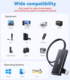 USB 3.0 Hub,4 Port USB Splitter Extender Portable Adapter Multiport Data Hub for Laptop,Xbox, Flash Drive,HDD,Console,Camera,Keyborad,Mouse Windows,Mac OS PC,Not Designed to Charge Devices-Black