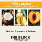The Block - Wooden Car Air Freshener & Odor Eliminator - Long Lasting 30+ Day Scent - Car & Home Use - Fresh Gift Idea - Made in USA - Pina Colada