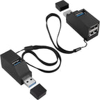 3 Ports USB Hub,USB Male to Female Expansion Adapter 2 Pcs 90 Degree Splitter 1 USB 3.0 and 2 USB 2.0 Port Portable Powered Data for Connecting Mobile Hard Disk, U Disk, Camera, Mouse,etc