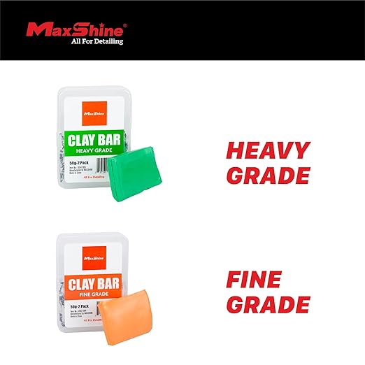 Maxshine 2-Pack Magic Clay Bar (50g Each) - Heavy Grade Material for Car Clay Bar Auto Detailing – Cleans & Removes Surface Contaminants Paintwork, Glass, Plastic, Metal Surface