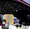 AKEPO Fiber Optic Star Ceiling Light Kit 20W Dual-Head RGBW Twinkle+APP+Sound Activated 830pcs of 13.1ft/4m Mixed Fiber Optic Strands for Car Headliner Star/Room
